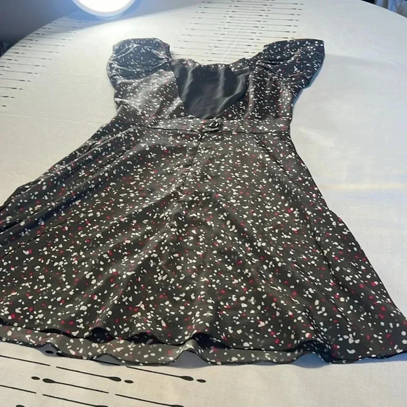 BCBG Generation Dress. Charcoal gray  with pink and cream speckles. Size 6 - Picture 9 of 14